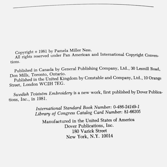 Swedish Tvistsom Embroidery Techniques Pamela Miller Ness 46 Designs 1981 Vtg - Picture 6 of 10